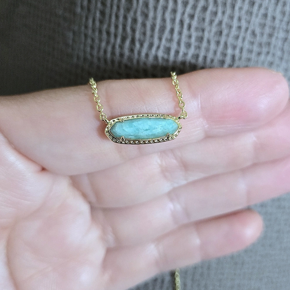 Kendra Scott "Emma" Amazonite Pendant Necklace - NWT - Picture 14 of 16